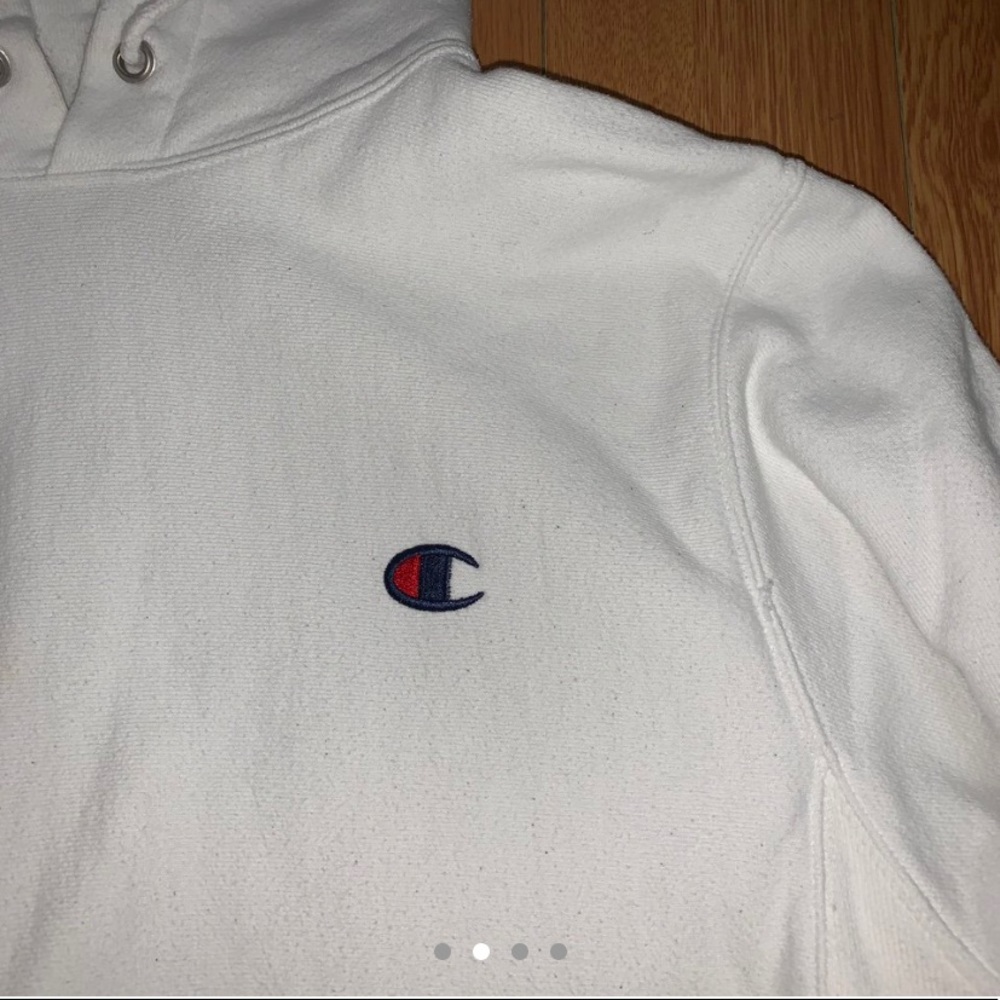 White Champion thick hoodie